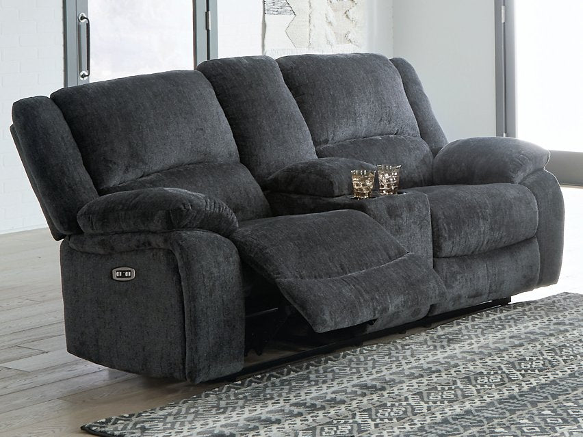 Draycoll Power Reclining Loveseat with Console - Jax Mattress (Jacksonville, FL)