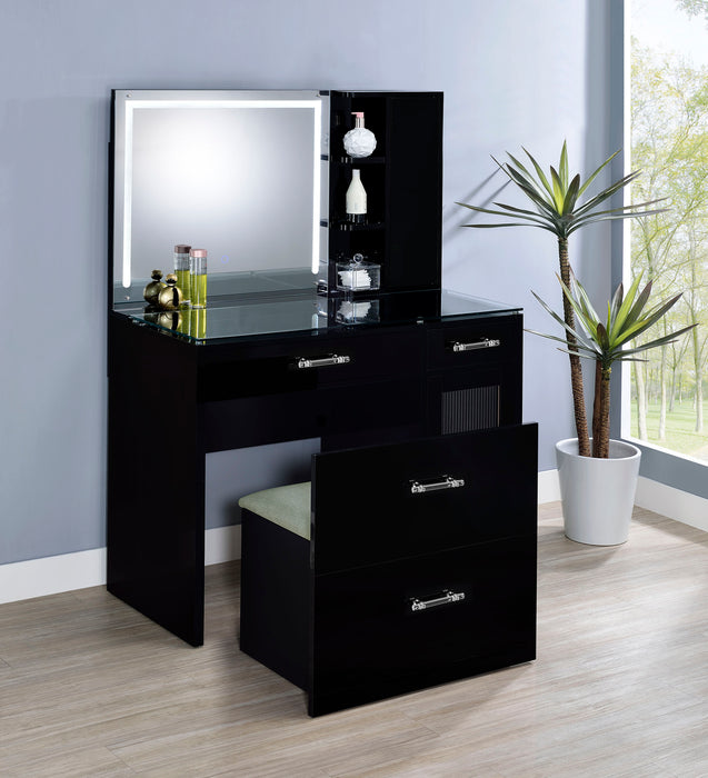 Flora Makeup Vanity Table with LED Mirror and Stool