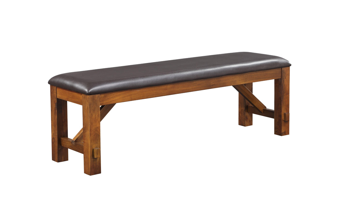 Acme Apollo Upholstered Dining Bench in Walnut 70004 image