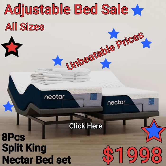 Nectar Ergo-motion Adjustable Bed 8pc Combo