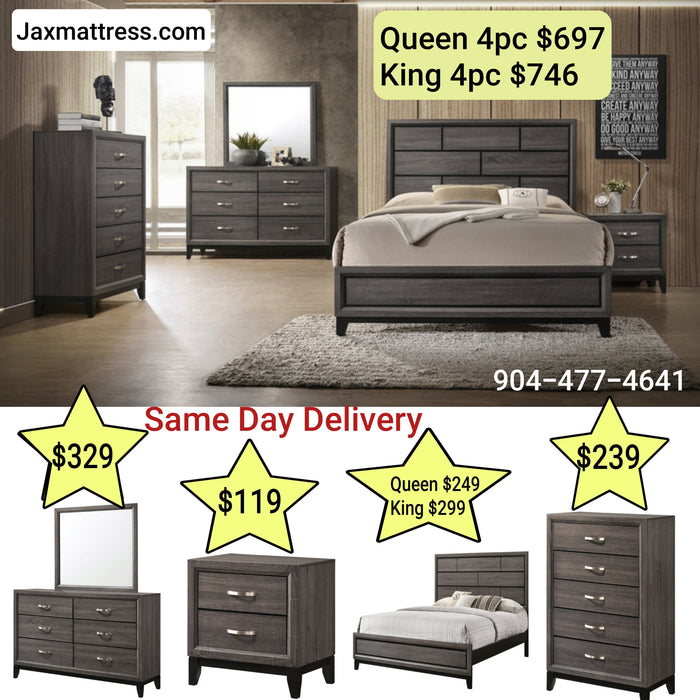 Eva Weathered Gray Oak 4 pc Bedroom Deal
