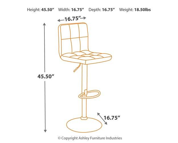Bellatier Adjustable Height Bar Stool - Jax Mattress (Jacksonville, FL)