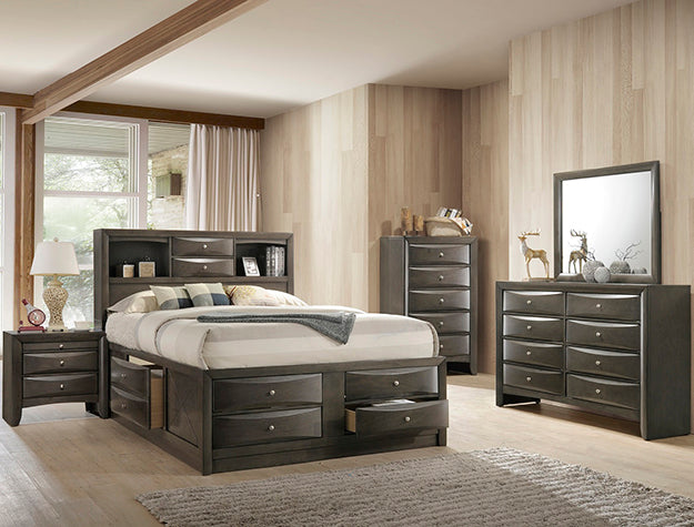 EMILY QUEEN CAPTAINS BED HB/FB GREY