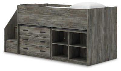Frandern Loft Bed with Bookcase and Drawer Storage - Jax Mattress (Jacksonville, FL)