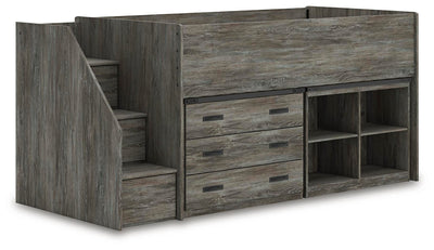 Frandern Loft Bed with Bookcase and Drawer Storage - Jax Mattress (Jacksonville, FL)