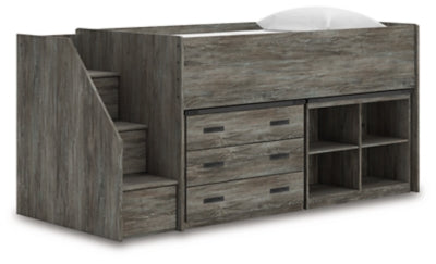 Frandern Loft Bed with Bookcase and Drawer Storage - Jax Mattress (Jacksonville, FL)