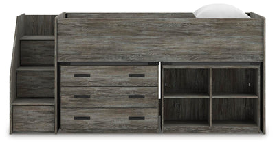Frandern Loft Bed with Bookcase and Drawer Storage - Jax Mattress (Jacksonville, FL)
