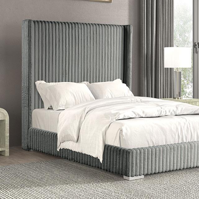 Cadwell E.King, Queen, & Full Bed White, Gray, & Black - Jax Mattress (Jacksonville, FL)