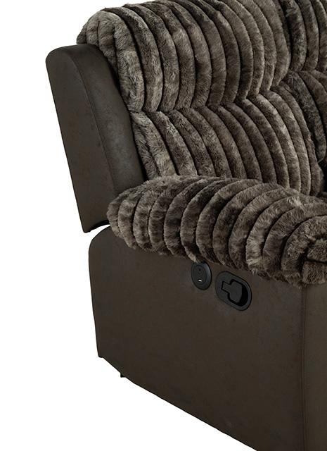 Dionysus Manual Reclining Loveseat Brown - Jax Mattress (Jacksonville, FL)