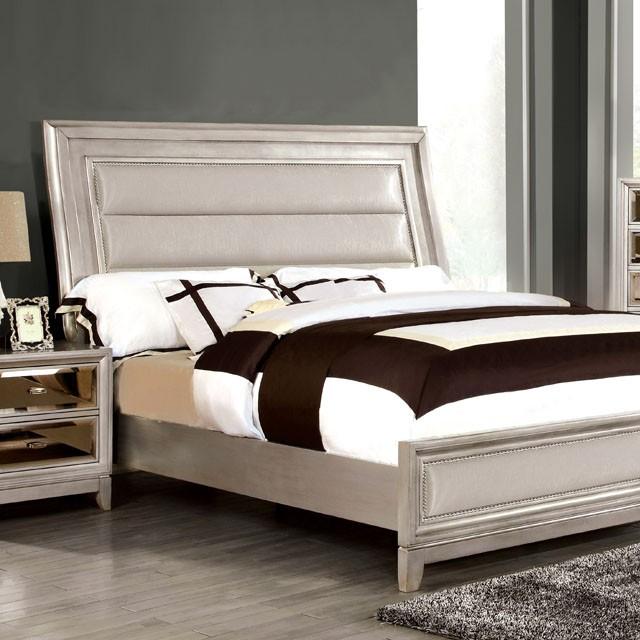 Golva E.King & Queen Bed White & Silver - Jax Mattress (Jacksonville, FL)