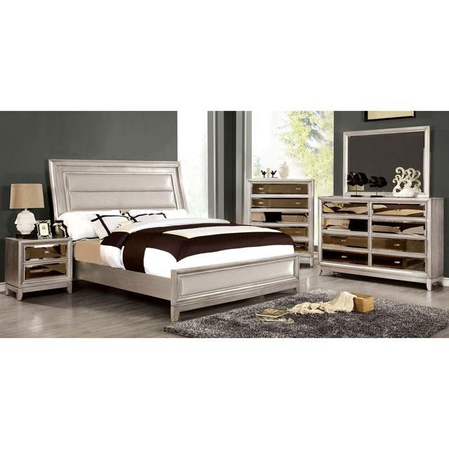 Golva E.King & Queen Bed White & Silver - Jax Mattress (Jacksonville, FL)