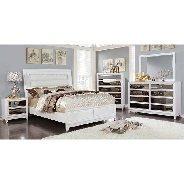 Golva E.King & Queen Bed White & Silver - Jax Mattress (Jacksonville, FL)