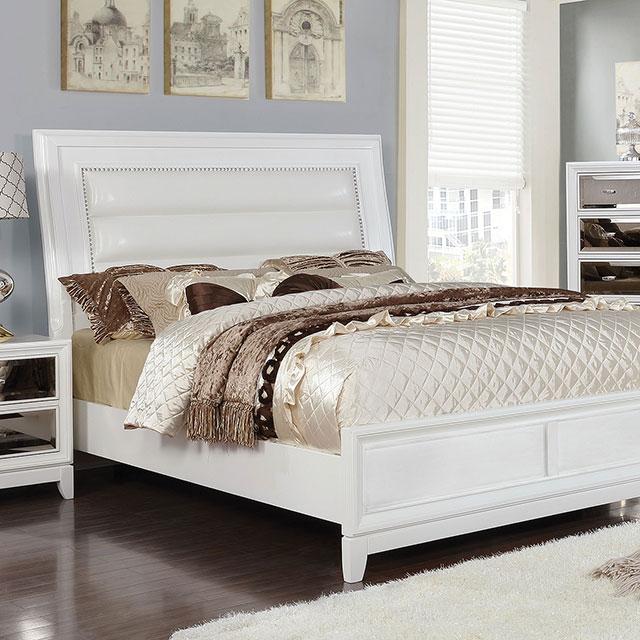 Golva E.King & Queen Bed White & Silver - Jax Mattress (Jacksonville, FL)