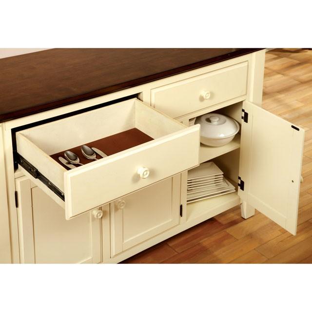 HARRISBURG Vintage White/Dark Oak Server - Jax Mattress (Jacksonville, FL)