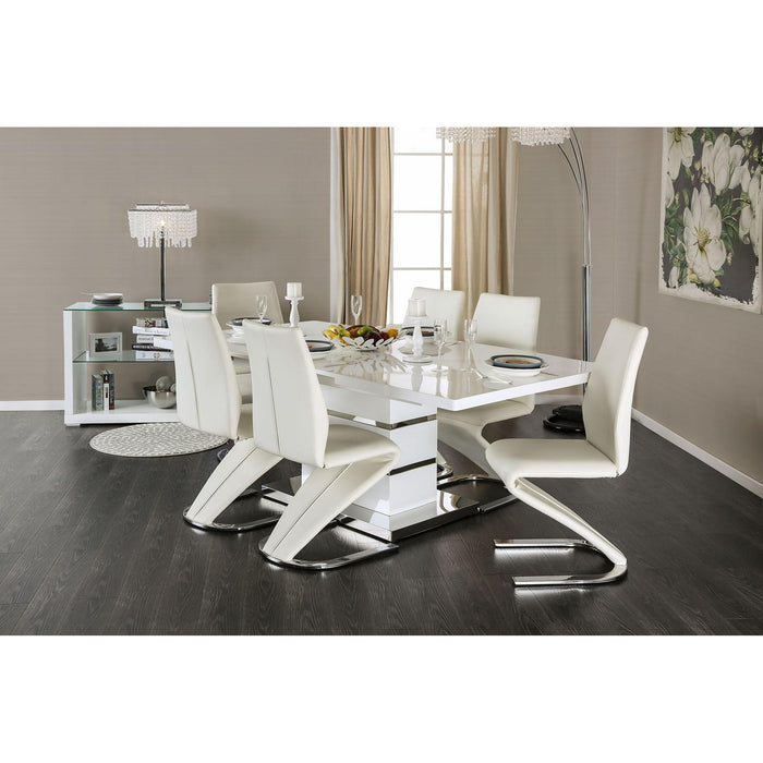 Midvale White/Chrome Side Chair (2/CTN) - Jax Mattress (Jacksonville, FL)