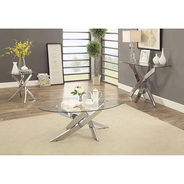 LAILA Chrome End Table - Jax Mattress (Jacksonville, FL)