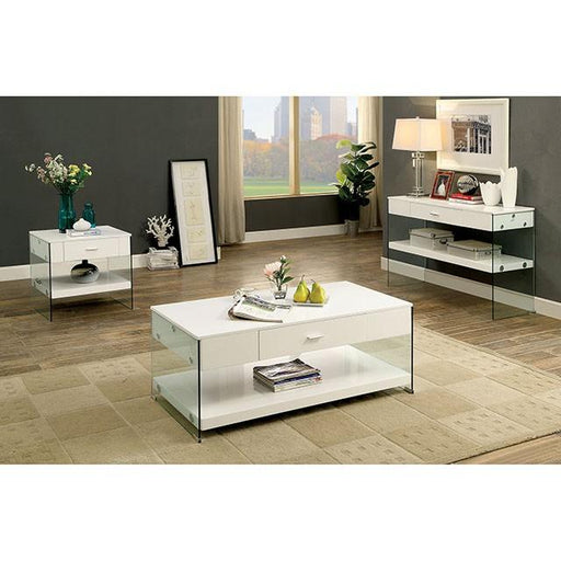 Raya White Sofa Table, White - Jax Mattress (Jacksonville, FL)
