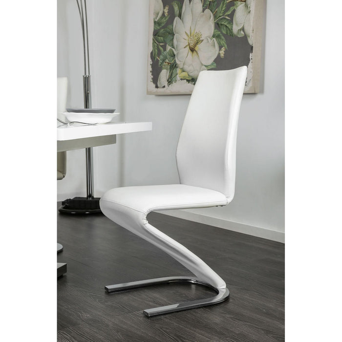 Midvale White/Chrome Side Chair (2/CTN) - Jax Mattress (Jacksonville, FL)
