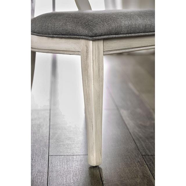 Kathryn Antique White/Gray Side Chair, Antique White (2/CTN)