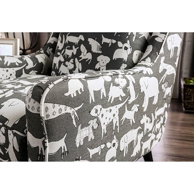 Patricia Ivory/Black Animal Pattern Chair - Jax Mattress (Jacksonville, FL)