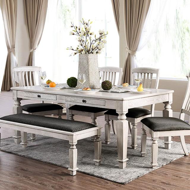 Georgia 6 Pc Dining Table Set with Bench - Jax Mattress (Jacksonville, FL)