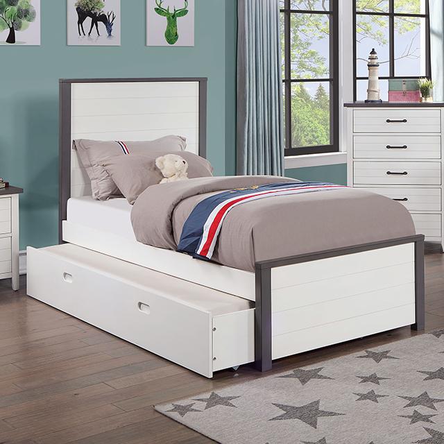 PRIAM Full & Twin Bed, White/Gray, Pink, Chrome, & Yellow - Jax Mattress (Jacksonville, FL)