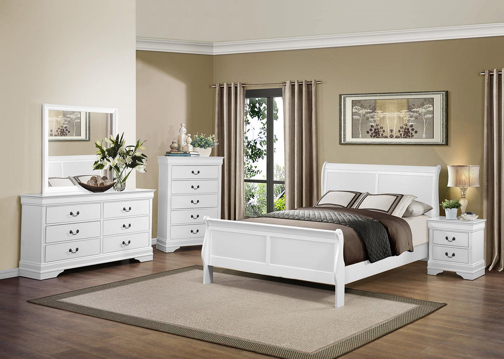 Mayville Queen Sleigh Bed in White 2147W-1 - Jax Mattress (Jacksonville, FL)
