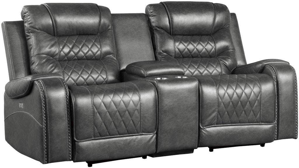 Putnam Power Double Reclining Loveseat in Gray 9405GY-2PW - Jax Mattress (Jacksonville, FL)