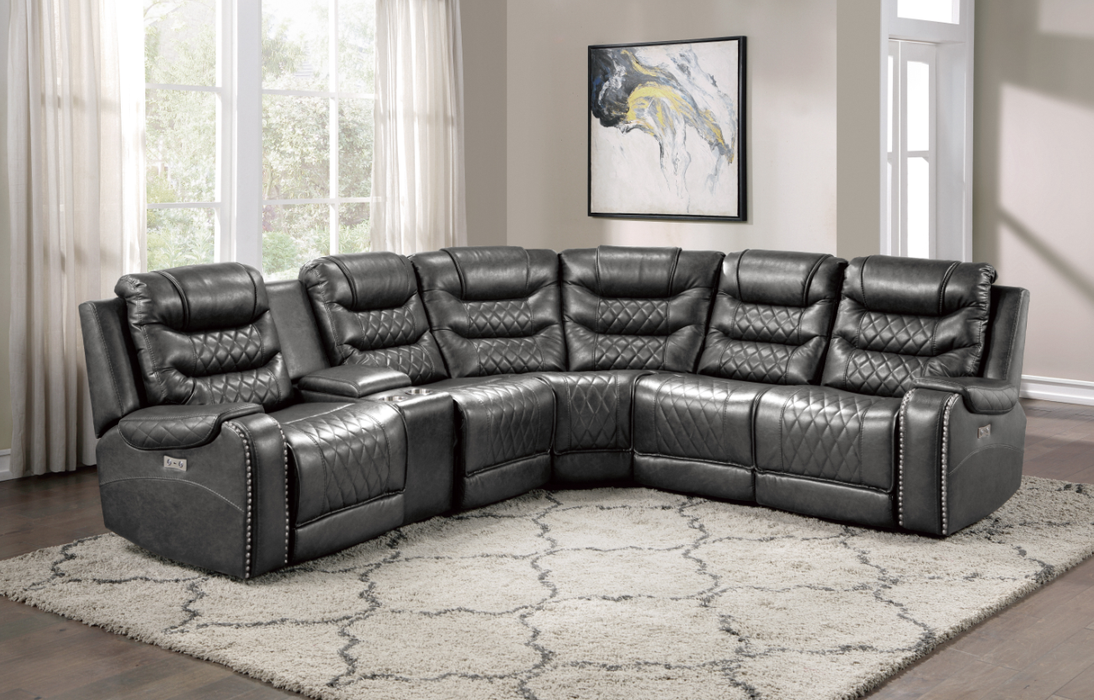 Putnam Power Left Side Reclining Chair with USB Port in Gray 9405GY-LRPW - Jax Mattress (Jacksonville, FL)