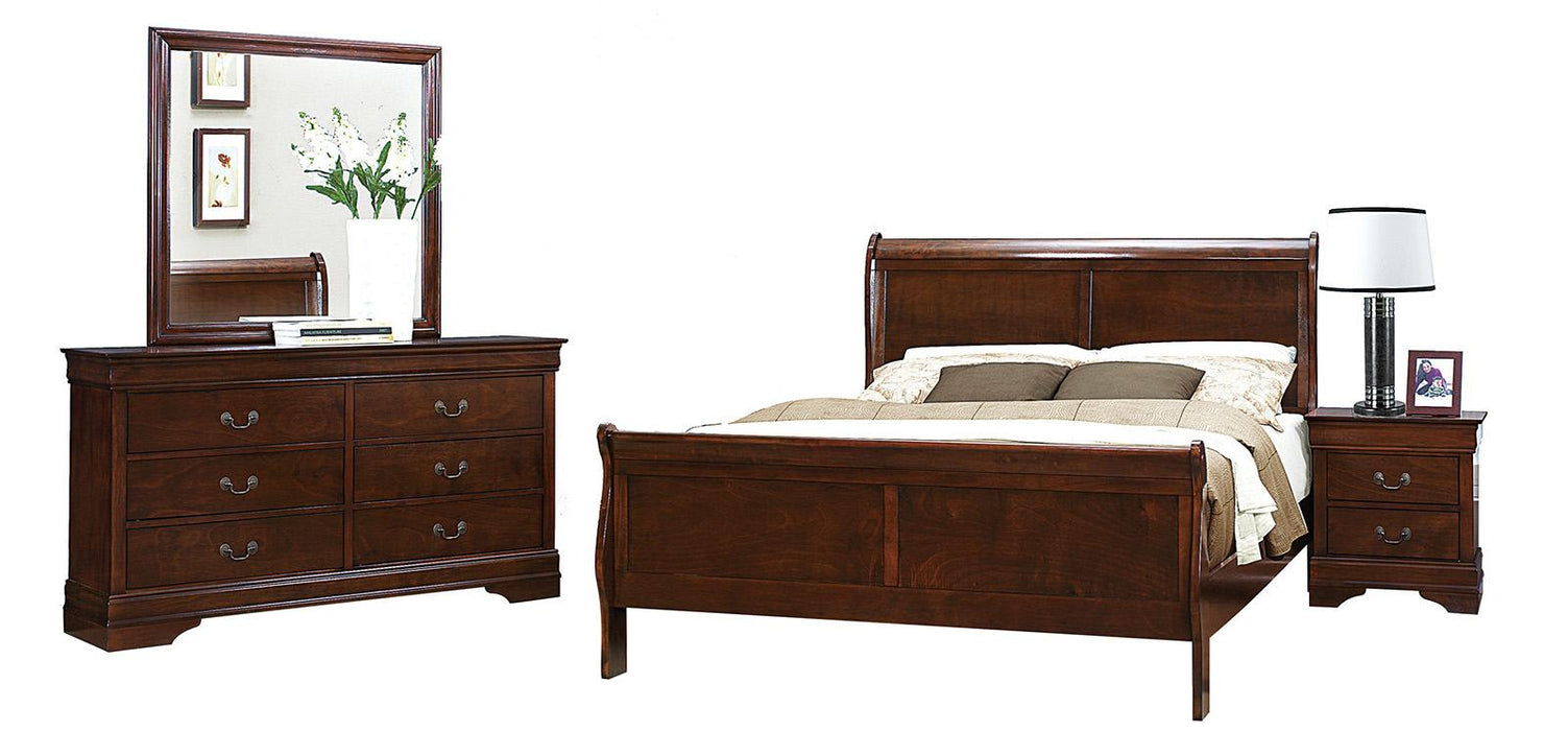 Mayville Queen Sleigh Bed in Brown Cherry 2147-1 - Jax Mattress (Jacksonville, FL)