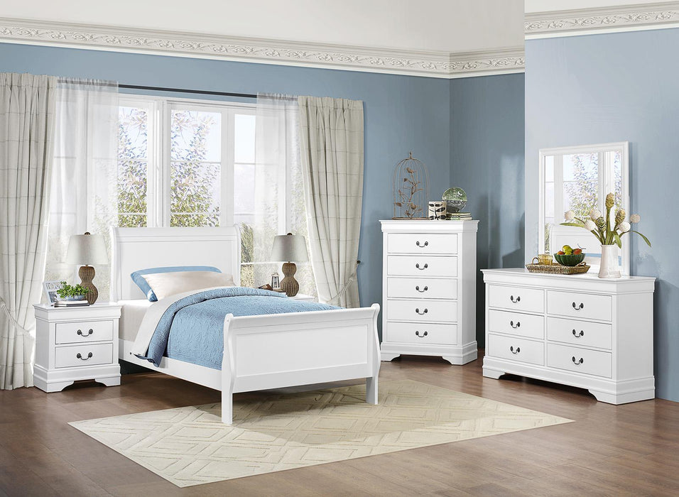 Mayville Full Sleigh Bed in White 2147FW-1 - Jax Mattress (Jacksonville, FL)