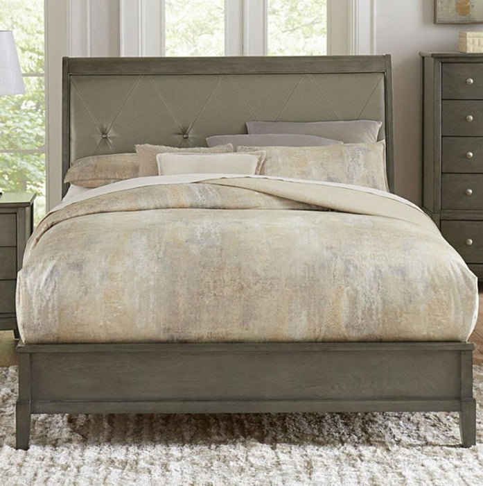 Cotterill Queen Upholstered Sleigh Bed in Gray 1730GY-1