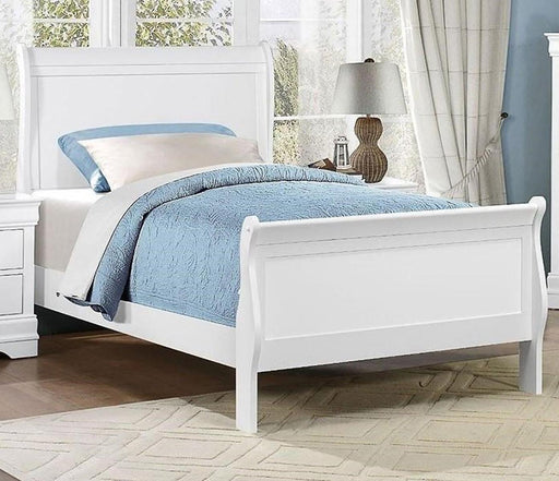 Mayville Twin Sleigh Bed in White 2147TW-1 - Jax Mattress (Jacksonville, FL)