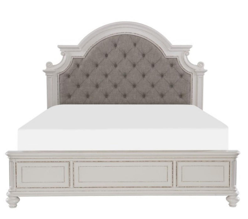 Baylesford Queen Upholstered Panel Bed in Antique White 1624W-1*
