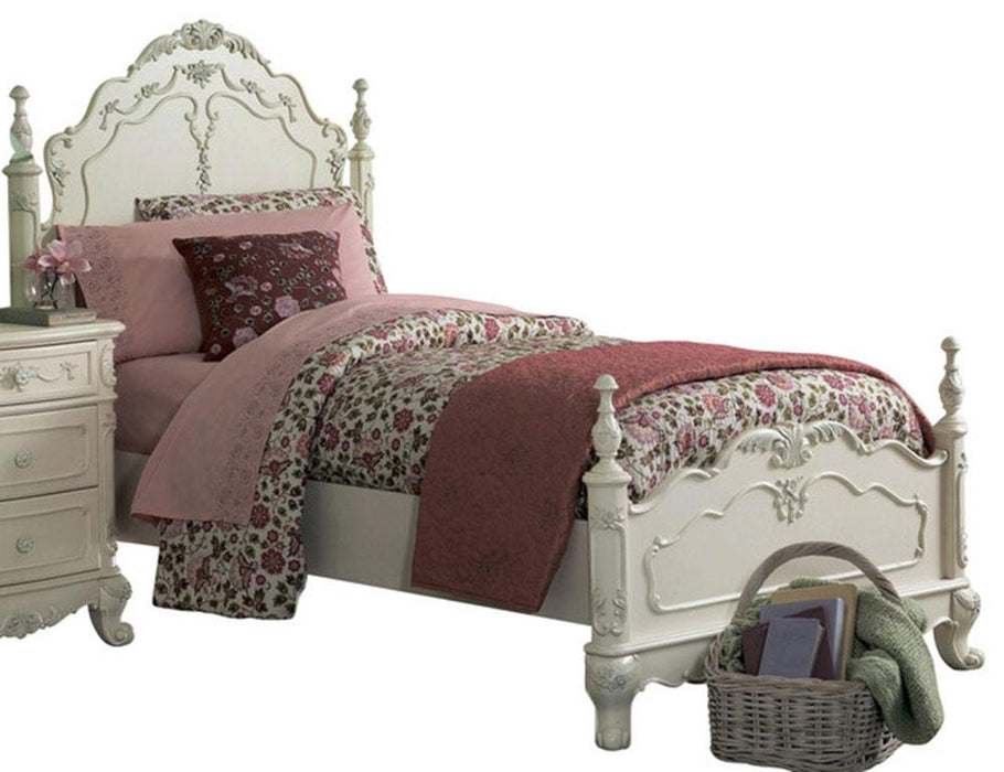 Cinderella Twin Poster Bed in Antique White 1386TNW-1* - Jax Mattress (Jacksonville, FL)