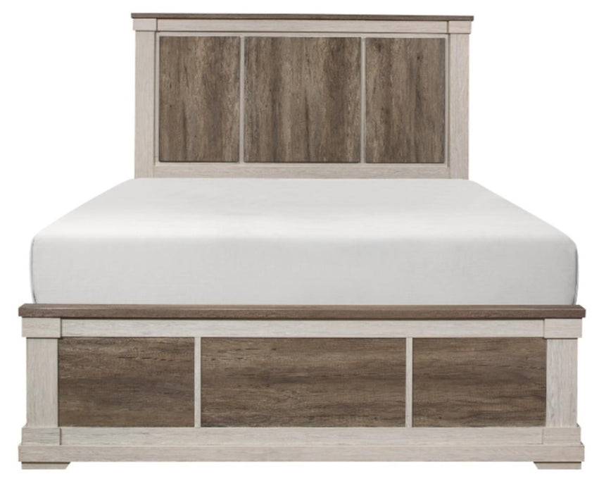 Arcadia Queen Panel Bed in White & Weathered Gray 1677-1*