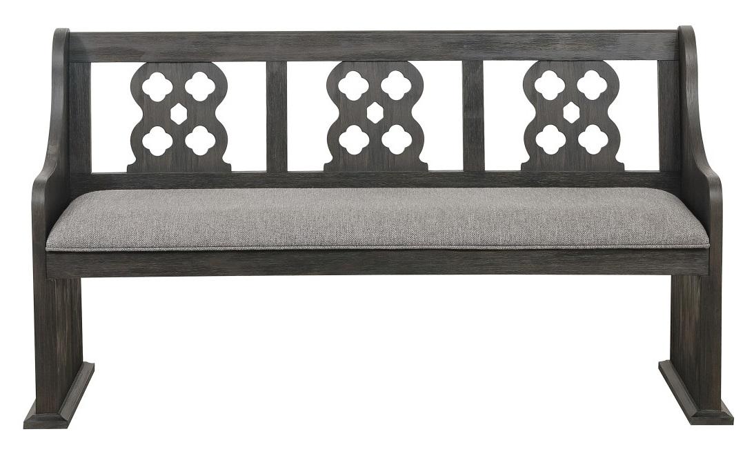 Arasina Bench with Curved Arms in Dark Pewter 5559N-14A