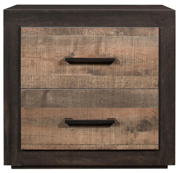 Miter Nightstand in Rustin Mahogany & Dark Ebony 1762-4