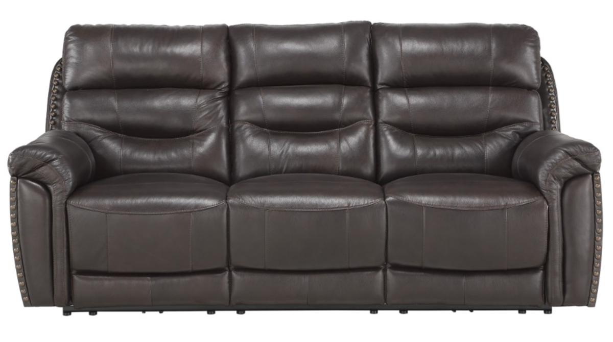 Lance Power Double Reclining Sofa with Power Headrests in Brown 9527BRW-3PWH