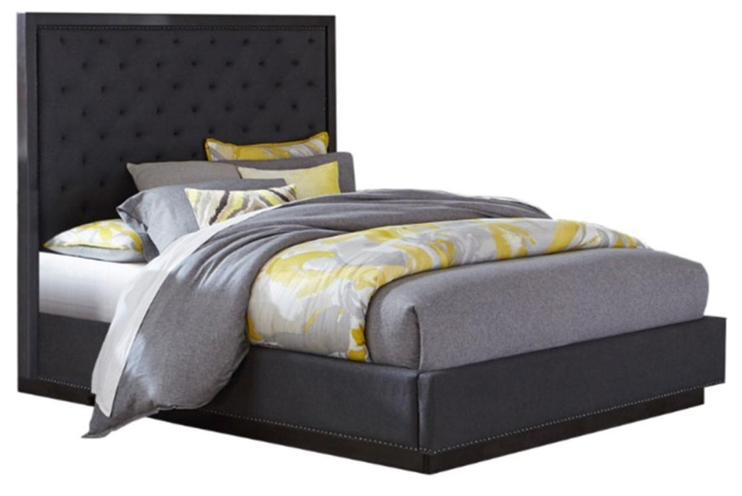 Larchmont King Upholstered Platform Bed in Charcoal 5424K-1EK*