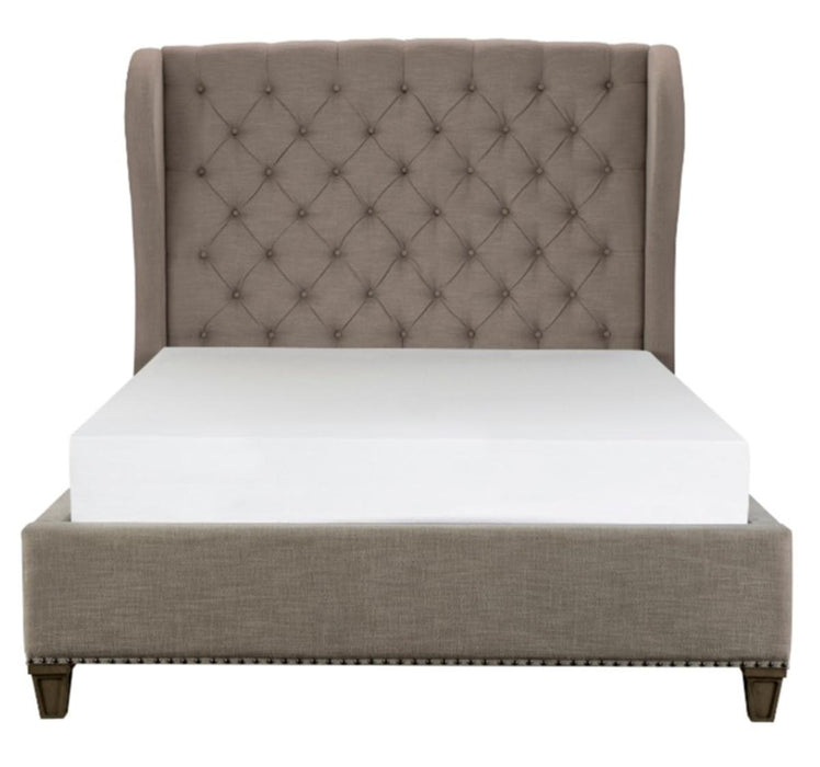 Vermillion King Upholstered Panel Bed in Gray 5442K-1EK*