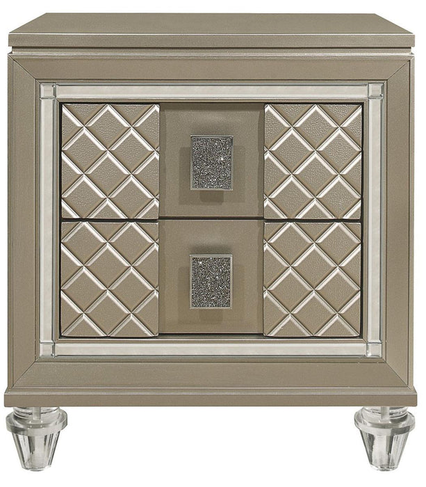 Youth Loudon 2 Drawer Nightstand in Champagne Metallic B1515-4