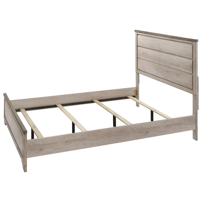 Crown Mark Patterson King Panel Bed in Driftwood Grey