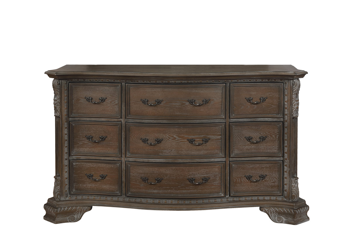 antique grey dresser Best Quality Furniture Nico Color 6-Drawer 16.38 in W. Without Mirror B820-DR Dust panels on bottom American Woodcrafters Stonebrook Double Dresser,