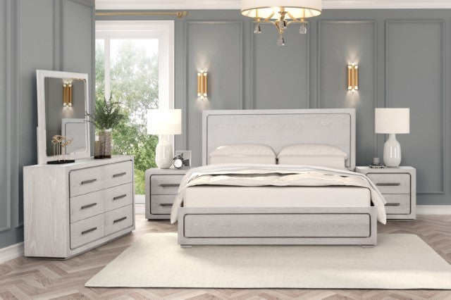 Crowthorne E.King & Queen Bed Grey & White - Jax Mattress (Jacksonville, FL)