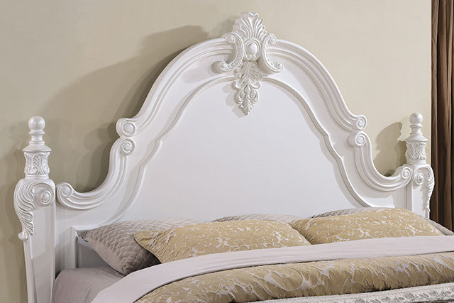 Francione E.King & Queen Bed White & Chrome - Jax Mattress (Jacksonville, FL)