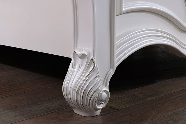 Francione E.King & Queen Bed White & Chrome - Jax Mattress (Jacksonville, FL)