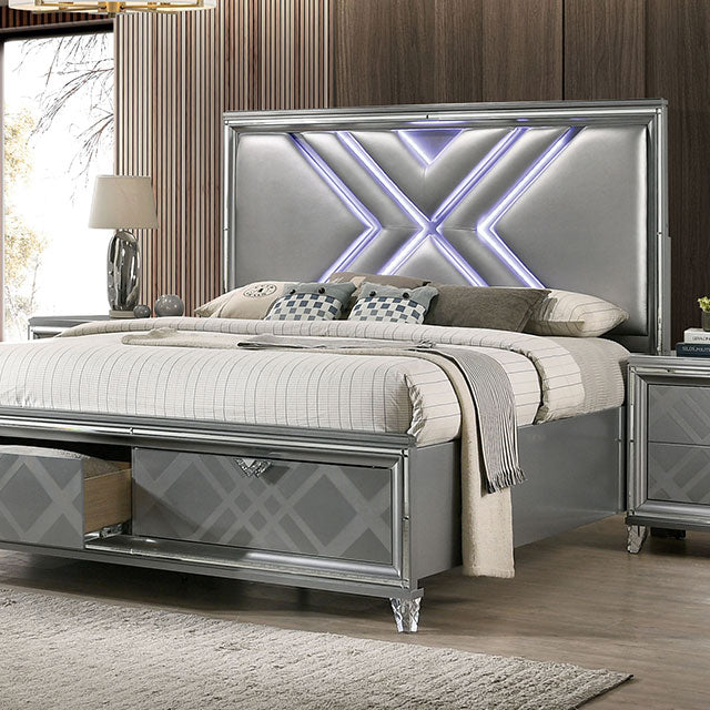 Emmeline 4 & 5 Piece Queen Bedroom Set Gray & White - Jax Mattress (Jacksonville, FL)