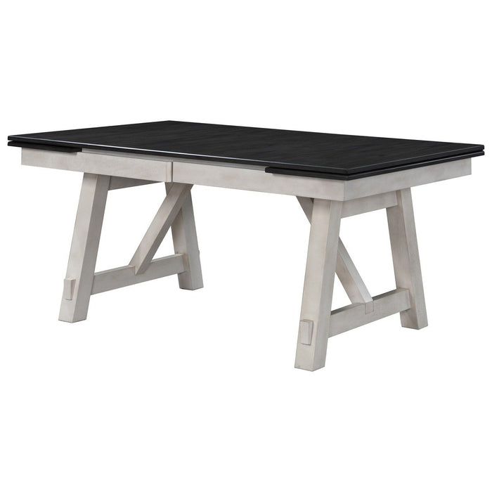 Crown Mark Maribelle Rectangular Dining Table in Chalk/Grey
