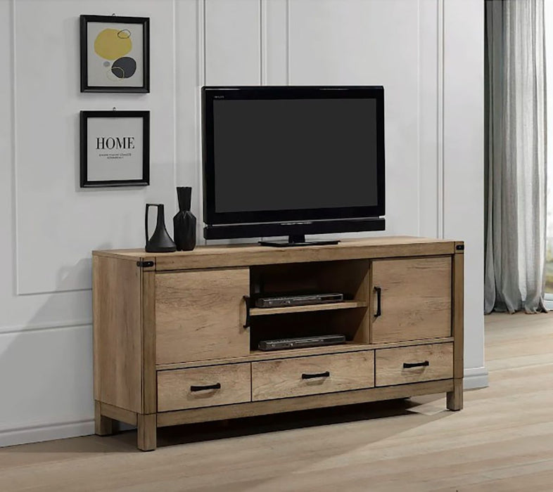 Crown Mark Furniture Matteo 3 Drawer TV Stand in Brown